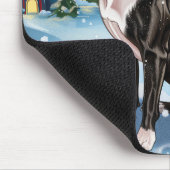 ボストンテリアードッグウィンターワンダーランドクリスマスジョイ マウスパッド (コーナー)