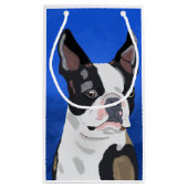 ボストンテリアードッグオイルペインティングアートポートレート スモールペーパーバッグ (裏面)