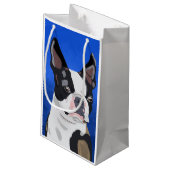 ボストンテリアードッグオイルペインティングアートポートレート スモールペーパーバッグ (裏面アングル)