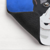 ボストンテリアードッグオイルペインティングアートポートレート マウスパッド (コーナー)