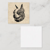 ボストンテリアードッグキュートペットドッグアンティークアート ノートカード (正面/裏面)