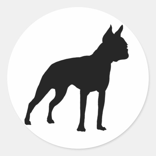 ボストンテリアードッグギフト（黒） ラウンドシール (正面)