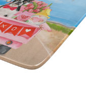 ボストンテリアードッグバレンタインデートラックハート カッティングボード (角)