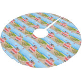 ボストンテリアードッグバレンタインデートラックハート ブラッシュドポリエステルツリースカート (アングル)