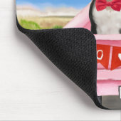 ボストンテリアードッグバレンタインデートラックハート マウスパッド (コーナー)