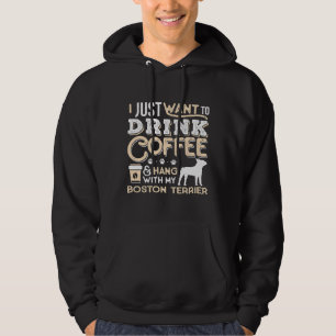 ボストンテリアードッグパパママ&ドリンクコーヒー パーカ