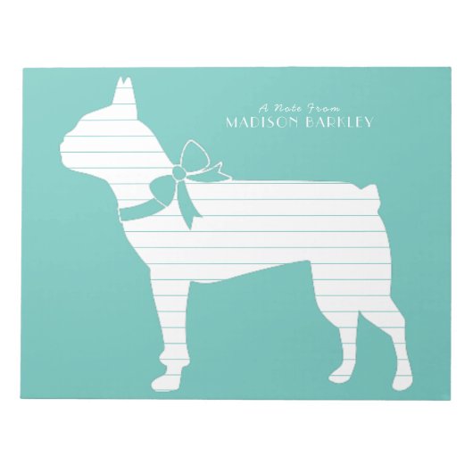 ボストンテリアードッグパピー ノートパッド (正面)