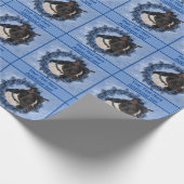 ボストンテリアードッグフローラパーソナライズされたリース ラッピングペーパー (角)