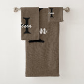 ボストンテリアードッグモノグラム姓 バスタオルセット (インサイチュ)