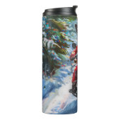 ボストンテリアードッグライディングオートバイクリスマス タンブラー (回転左)