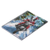 ボストンテリアードッグライディングオートバイクリスマス ノートブック (左側)