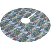 ボストンテリアードッグライディングオートバイクリスマス ブラッシュドポリエステルツリースカート (アングル)