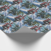 ボストンテリアードッグライディングオートバイクリスマス ラッピングペーパー (角)