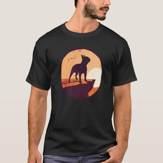 ボストンテリアードッグレトロ13 Tシャツ (正面)