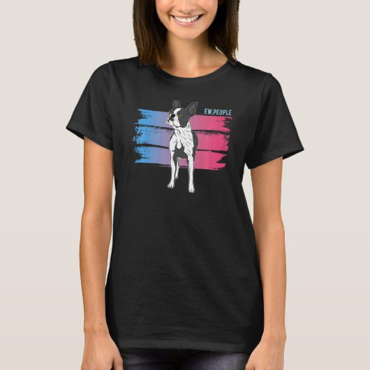 ボストンテリアードッグヴィンテージ4 Tシャツ (正面)