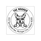 ボストンテリアードッグ差出人住所ファミリー ラバースタンプ (インプリント)