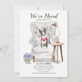 ボストンテリアードッグ引っ越しました移動告知 案内状 (正面)