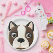 ボストンテリアードッグ3D インスパイア ペーパープレート (パーティー)