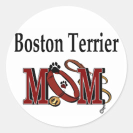ボストンテリアードッグMOM ラウンドシール