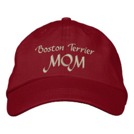 ボストンテリアードッグMOM 刺繍入りキャップ