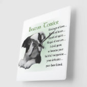 ボストンテリア伝統オブラブ スクエア壁時計 (傾斜)