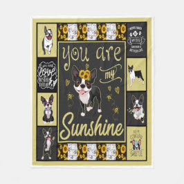 ボストンテリア君は僕の太陽の光だ フリースブランケット