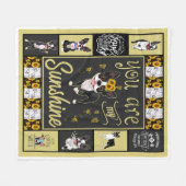 ボストンテリア君は僕の太陽の光だ フリースブランケット (正面(横))