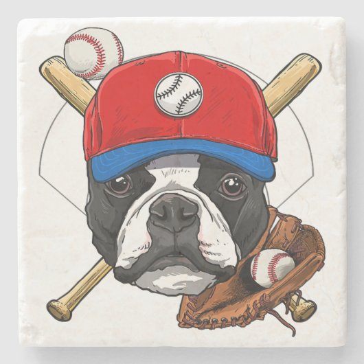 ボストンテリア好きのストーンコースター| ラブストーン ストーンコースター (正面)