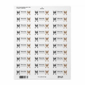 ボストンテリア差出人住所ラベル ラベル (フルシート)