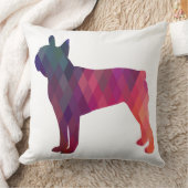 ボストンテリア幾何カラフルシルエット クッション (ブランケット)