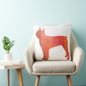 ボストンテリア幾何カラフルシルエット クッション (椅子)