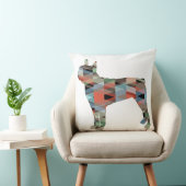 ボストンテリア幾何カラフルシルエット クッション (椅子)