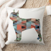 ボストンテリア幾何カラフルシルエット クッション (ブランケット)