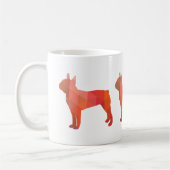 ボストンテリア幾何カラフルシルエット コーヒーマグカップ (左)