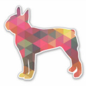 ボストンテリア幾何学模様シルエット シール (正面)