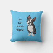 ボストンテリア最高のマイフレンド名前をカスタムする クッション (正面)