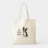 ボストンテリア最高のマイフレンド名前をカスタムする トートバッグ (裏面)