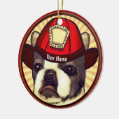 ボストンテリア消防カスタム戦闘機 セラミックオーナメント (左)