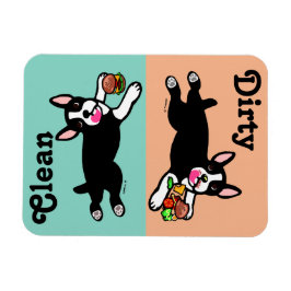 ボストンテリア漫画ダーティ/クリーン マグネット