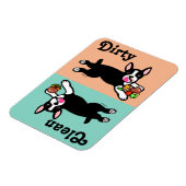 ボストンテリア漫画ダーティ/クリーン マグネット (左側)