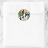 ボストンテリア犬かわいい子犬の動物頭写真 – - ラウンドシール (バッグ)