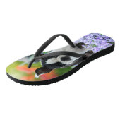 ボストンテリア犬のかわいい子犬のポートレートペット写真- ビーチサンダル (アングル)