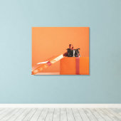 ボストンテリア犬のギフトボックス キャンバスプリント (インサイチュ (ウッドフロア))