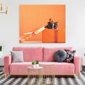 ボストンテリア犬のギフトボックス キャンバスプリント (インサイチュ (リビング))