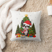 ボストンテリア犬のクリスマスはギフトコーヒーライト クッション (ブランケット)