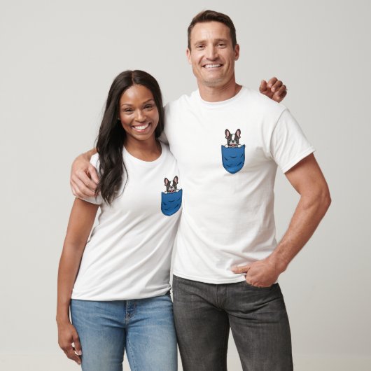 ボストンテリア犬のポケットTシャツ Tシャツ (ユニセックス)