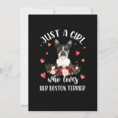 ボストンテリア犬の恋人を愛しているだけの女の子 案内状 (正面)