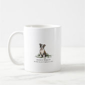 ボストンテリア犬の水彩画風イラストと名言 コーヒーマグカップ (左)