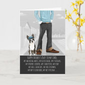 ボストンテリア犬の父の日おもしろい カード (黄色い花)