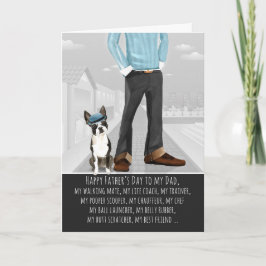 ボストンテリア犬の父の日おもしろい カード